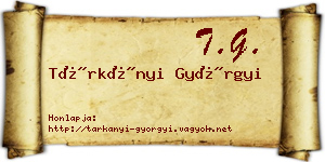 Tárkányi Györgyi névjegykártya